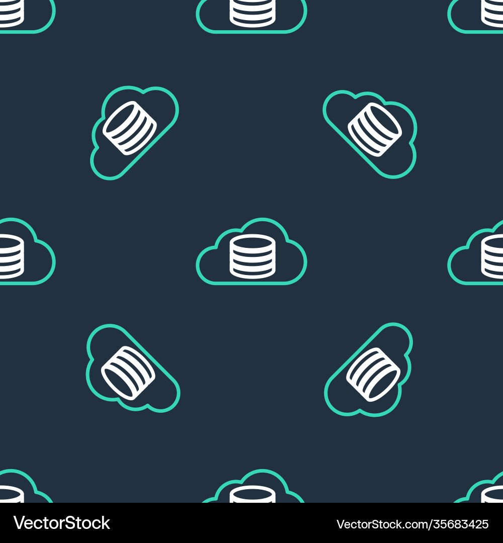Line cloud database icon isolated seamless pattern Line cloud database icon isolated seamless pattern vector image