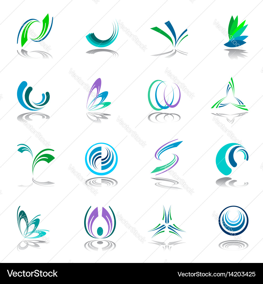 Modern Icon Set - Circular Elements vector image