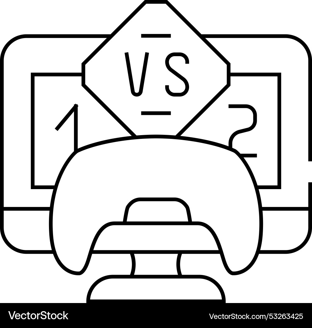 Multiplayer games game development line icon Multiplayer games game development line icon vector image