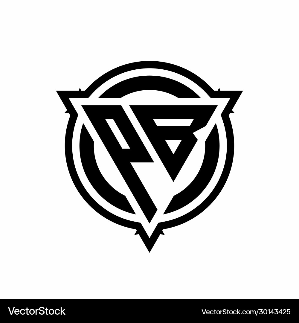Pb logo with triangle shape and circle vector image