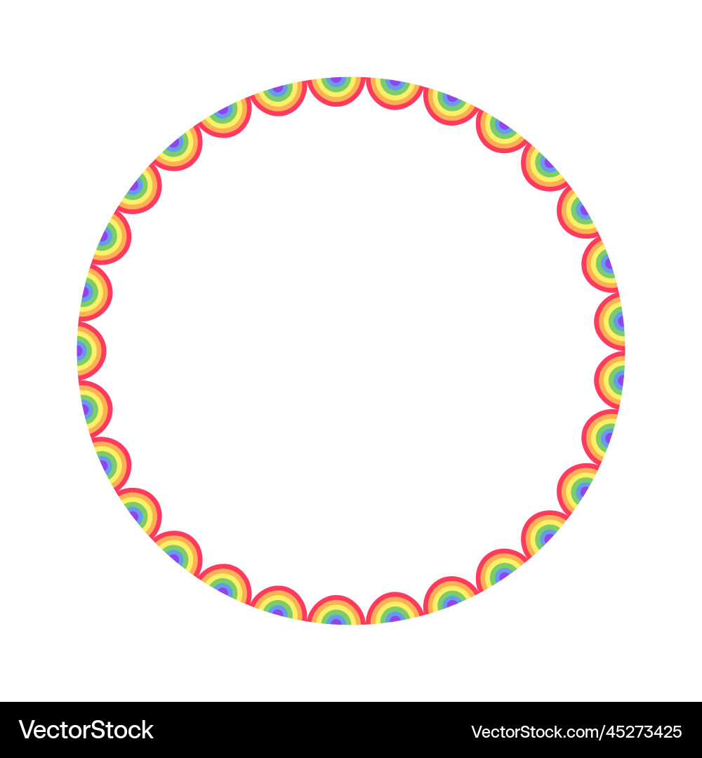Rainbow scallop frame simple minimal border Rainbow scallop frame simple minimal border vector image