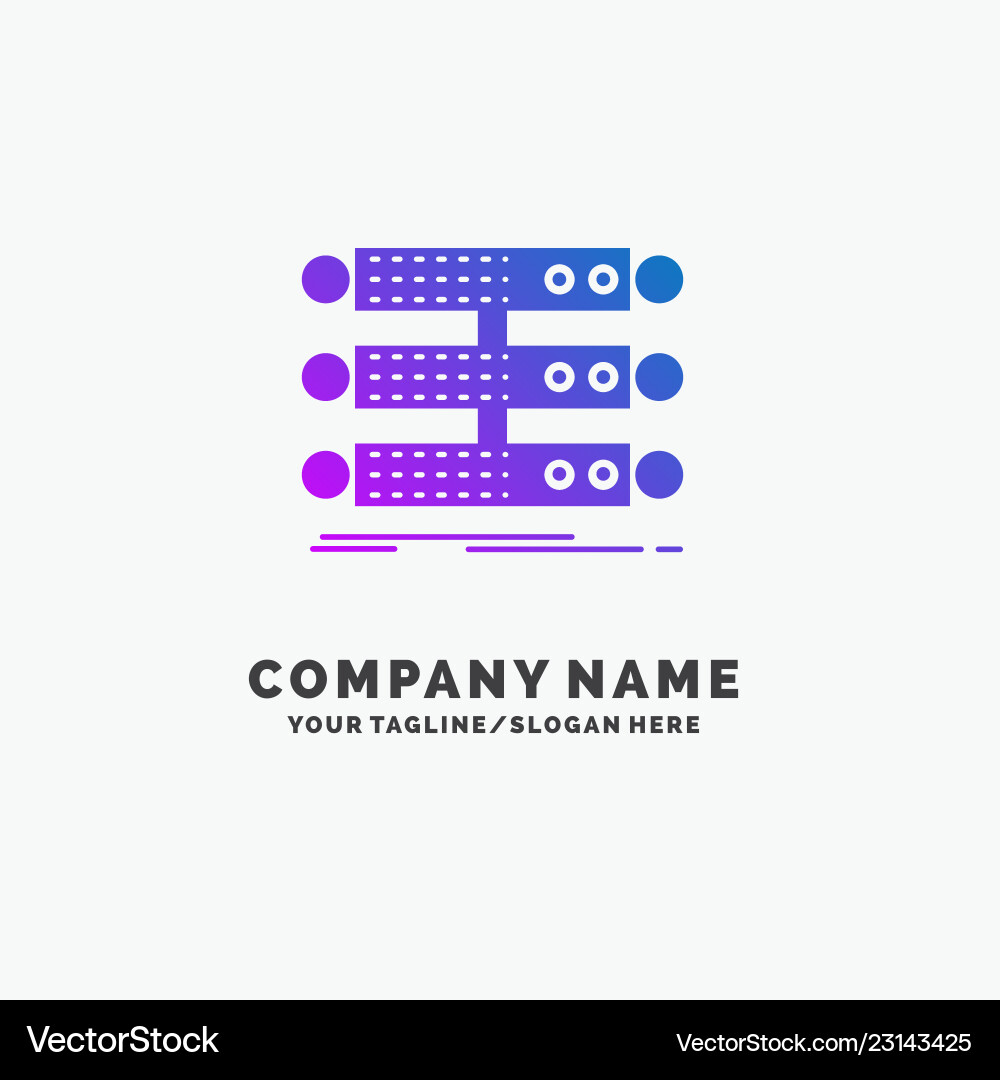 Server structure rack database data purple vector image