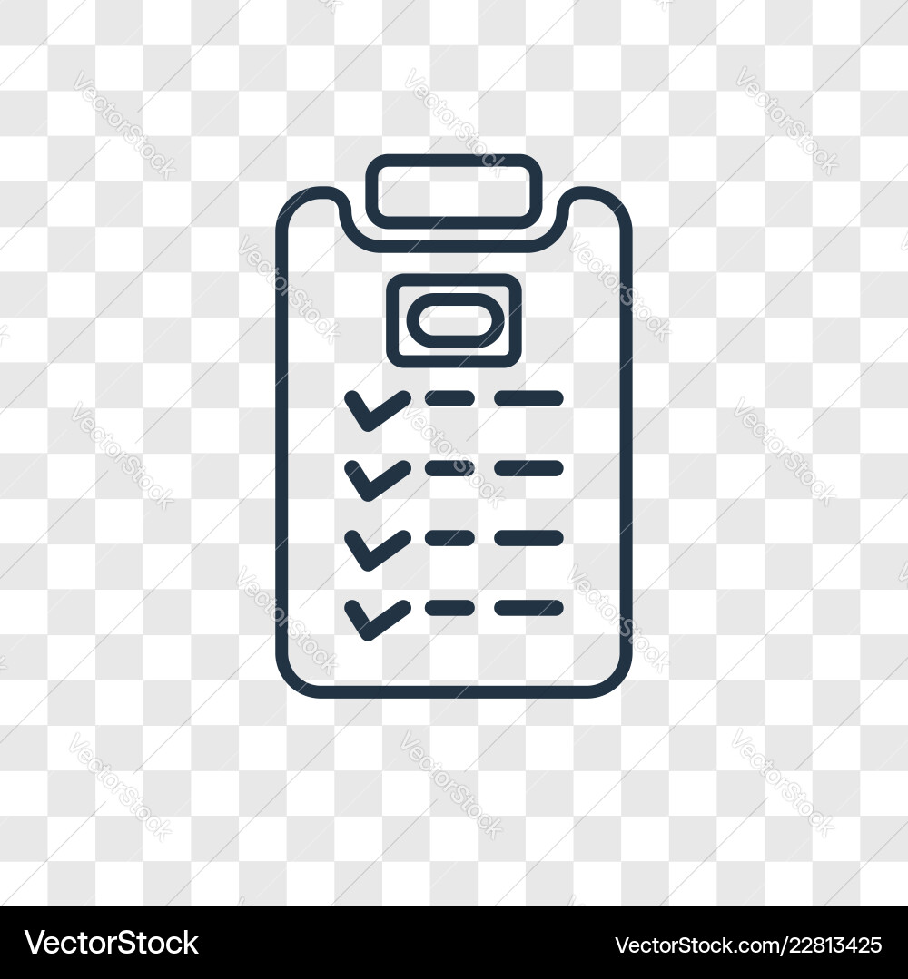 Task concept linear icon isolated on transparent Task concept linear icon isolated on transparent vector image