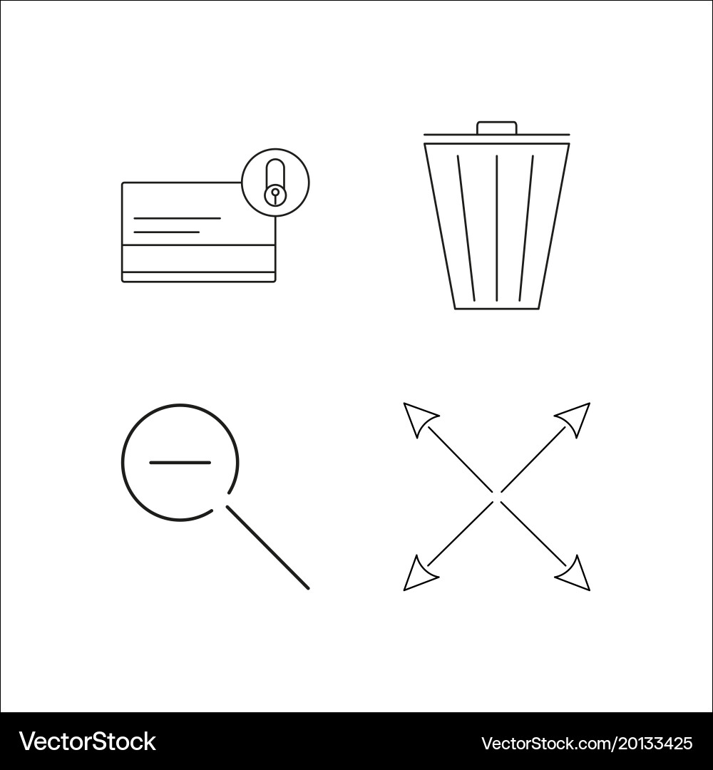 Web simple linear icon setsimple outline icons vector image
