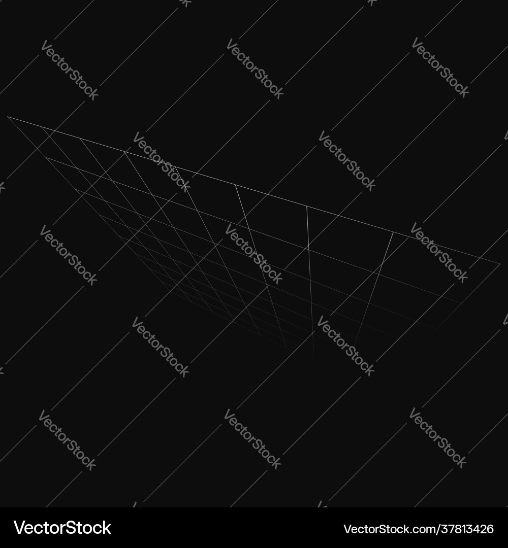 Abstract 3d grid mesh in perspective checkered Vector Image