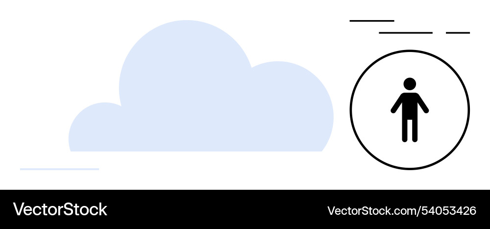 Abstract cloud computing with user icon vector image