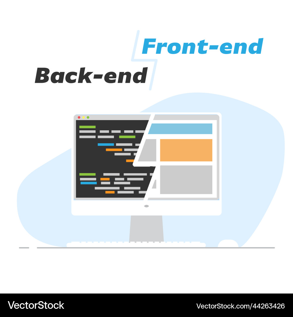 Back-end and front-end development Back-end and front-end development vector image