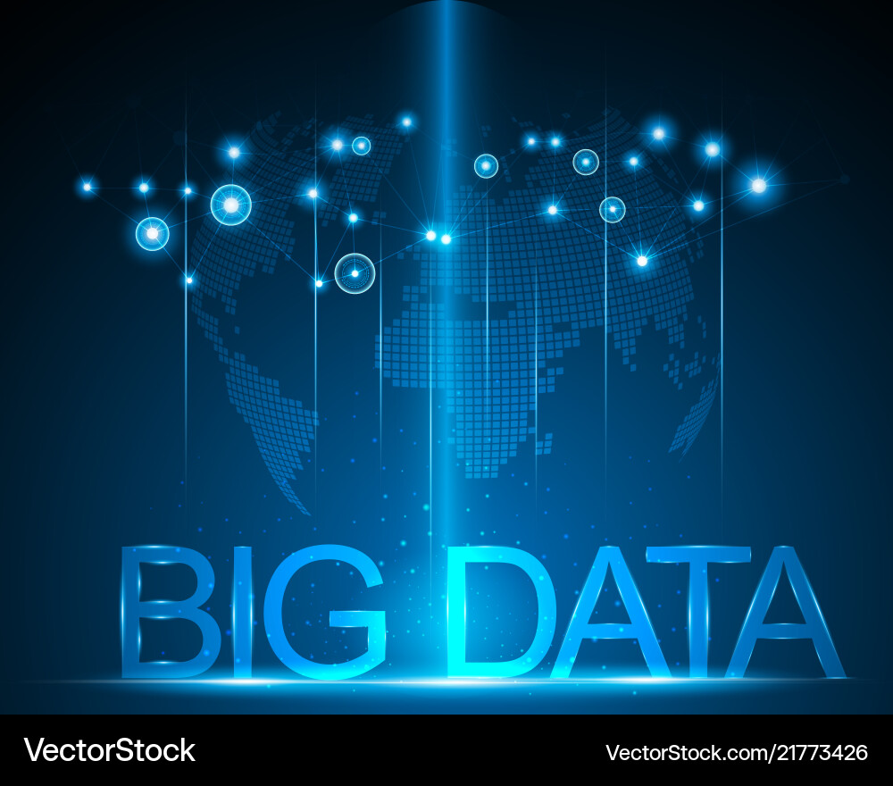 Big data concept and world map with internet Big data concept and world map with internet vector image