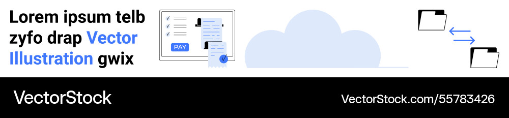 Cloud data transfer with file sync and document Cloud data transfer with file sync and document vector image