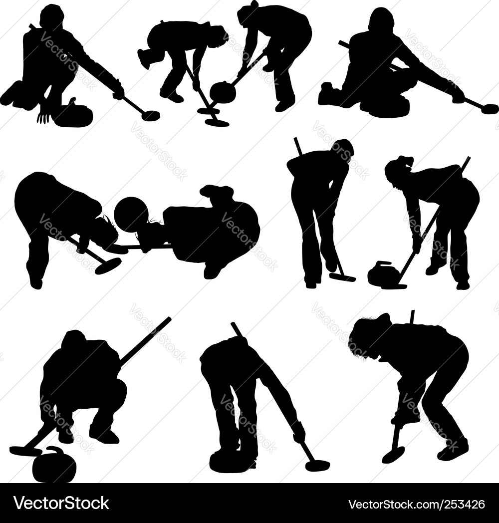 Curling Silhouettes Vector Image