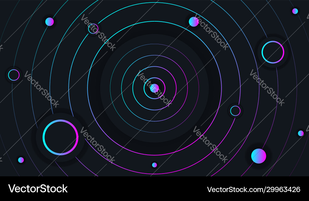 Dark background with gradient circles Vector Image