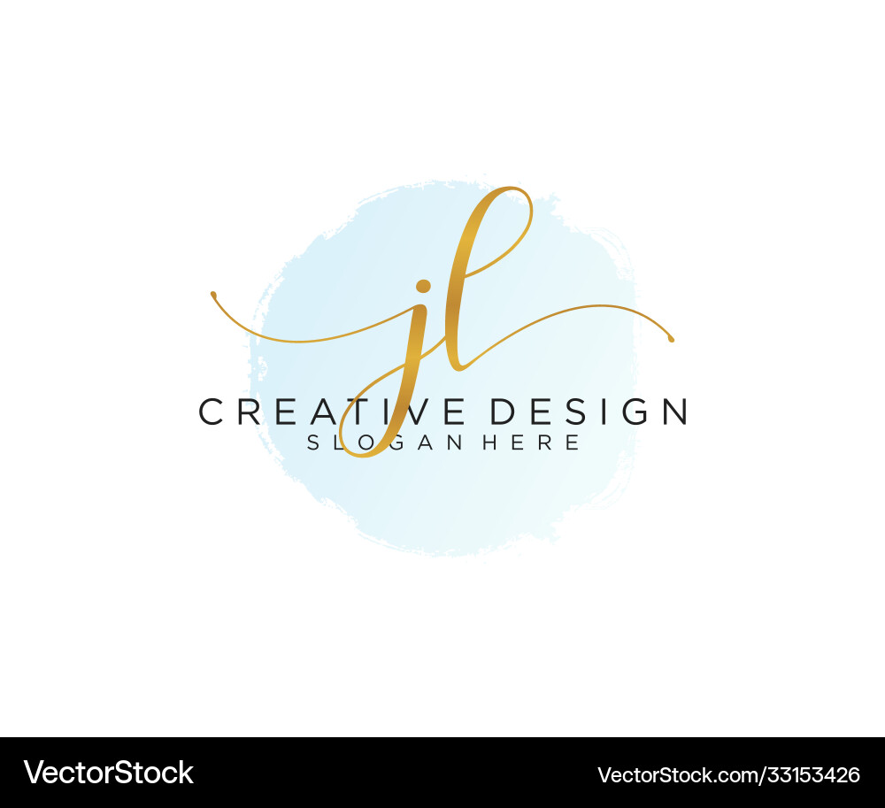 Elegant Initial 'JL' Watercolor Logo Vector Image