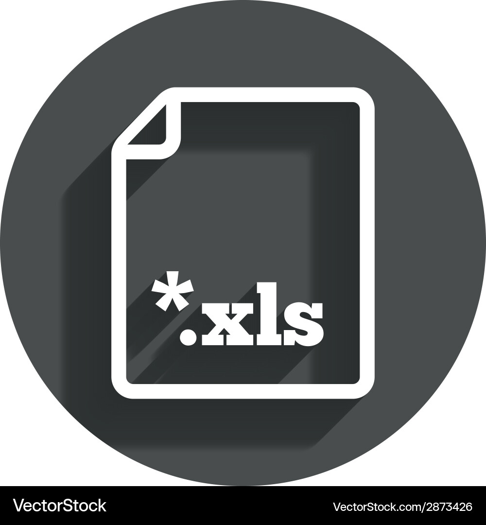 Excel file document icon download xls button vector image