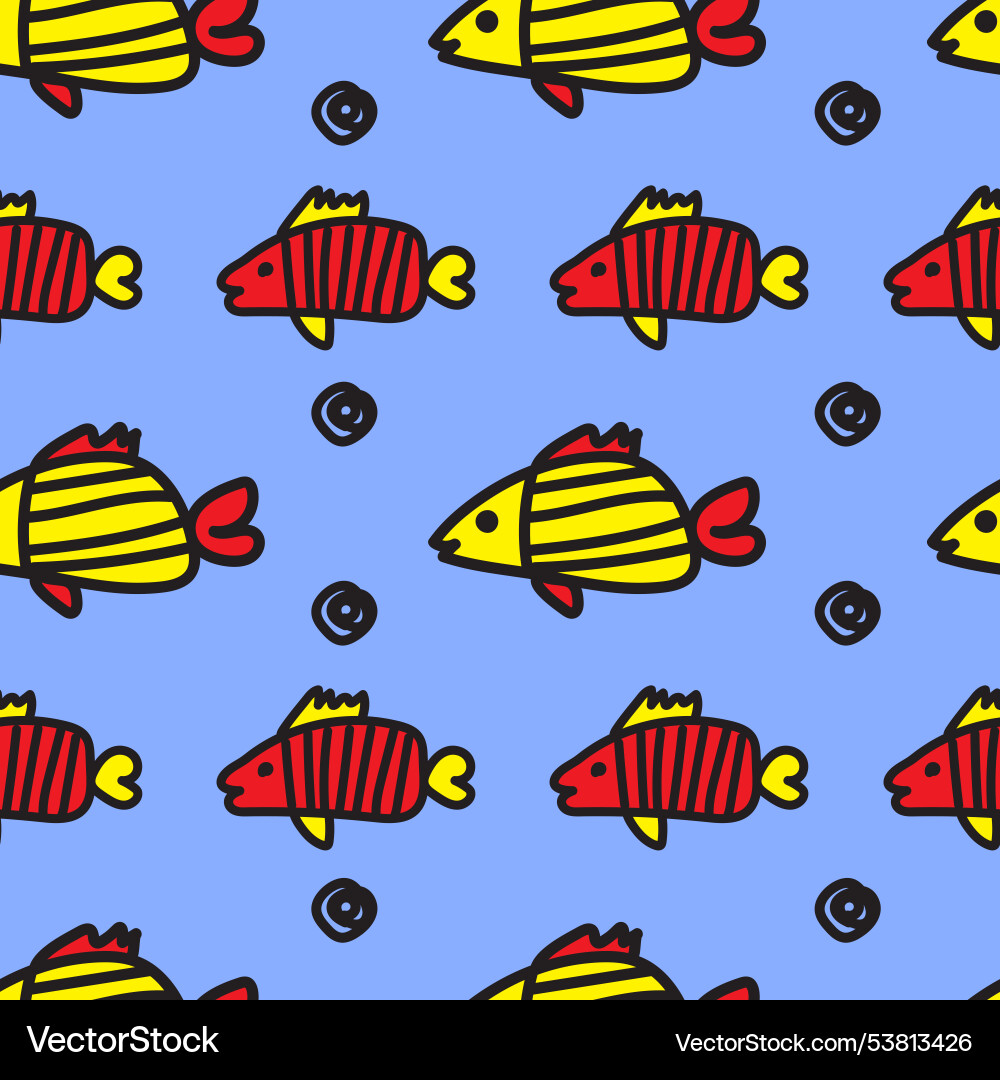 Fish seamless pattern background Fish seamless pattern background vector image