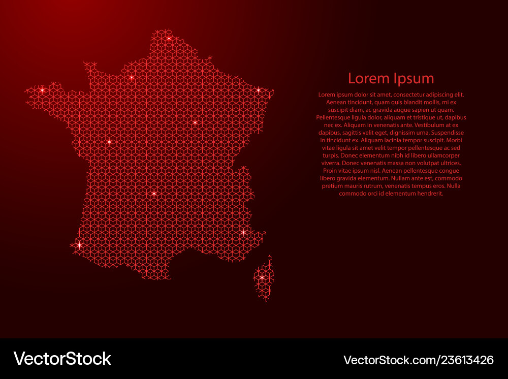 France map abstract schematic from red lines France map abstract schematic from red lines vector image
