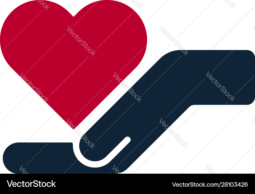 Hands and palms with heart shapes icons Hands and palms with heart shapes icons Vector Image
