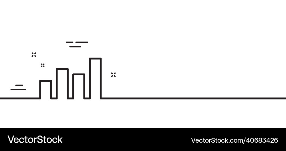 Histogram chart line icon financial graph Vector Image