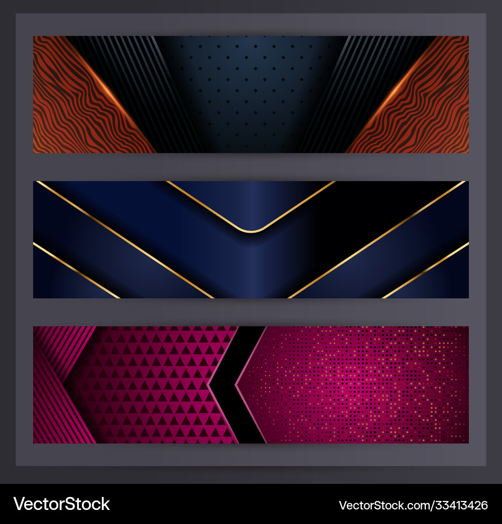 Horizontal banner set collection with various Vector Image