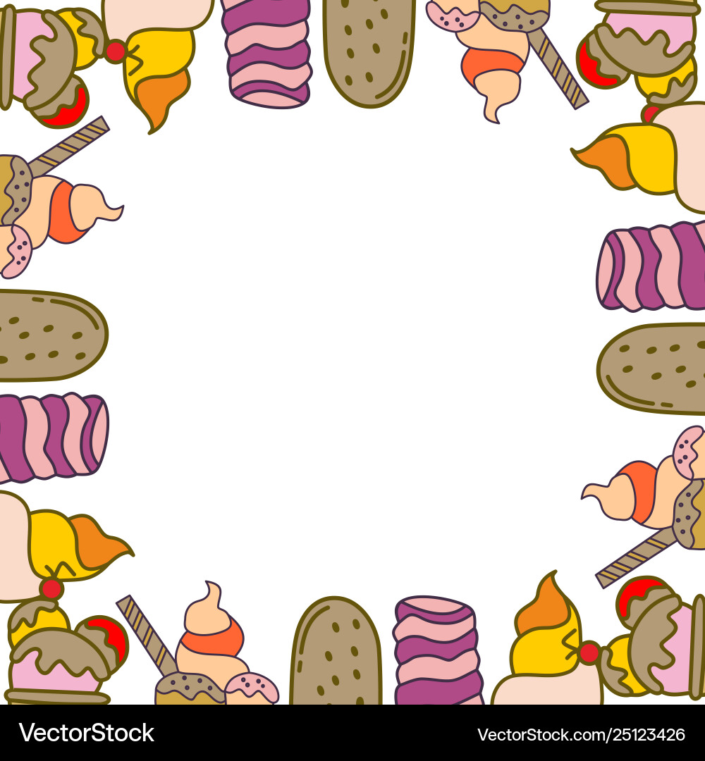 Ice cream frame empty template Ice cream frame empty template Vector Image
