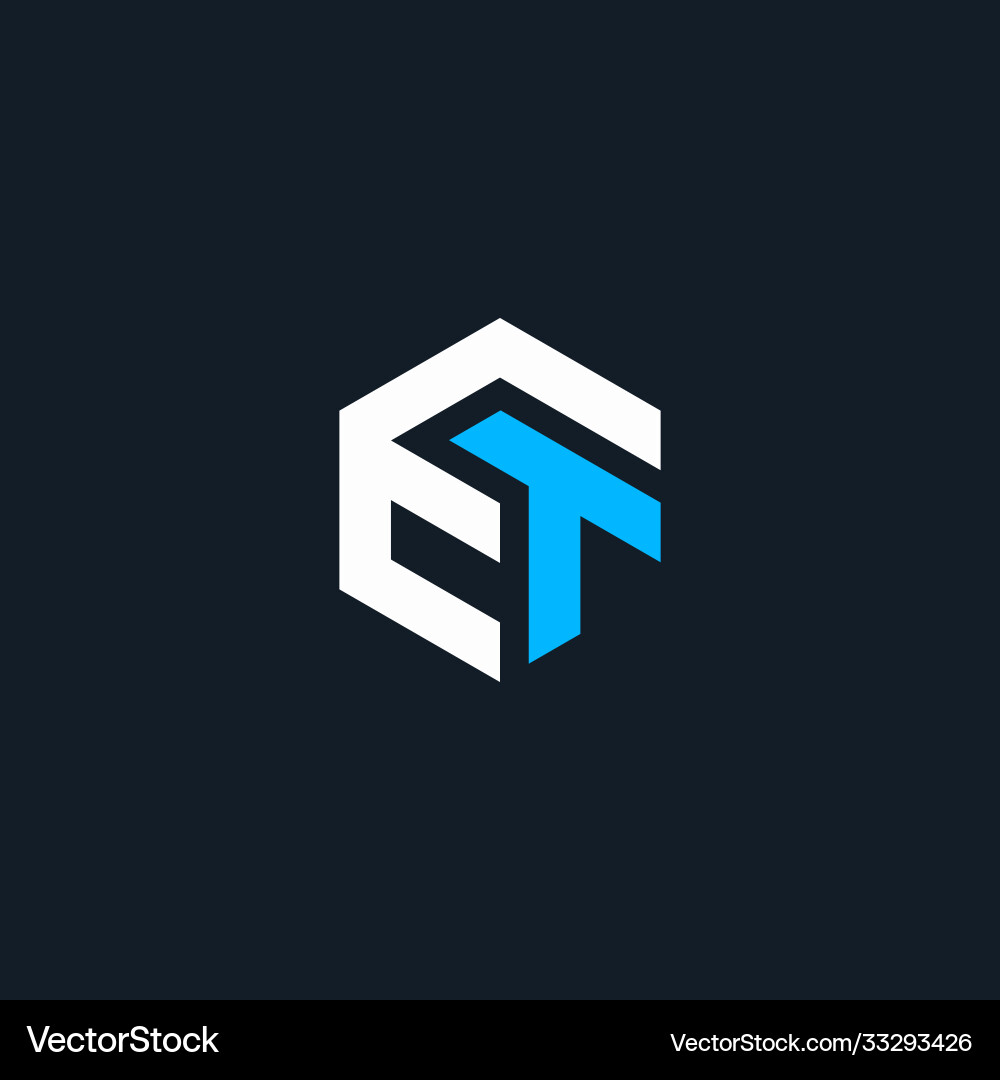 Initial logo et polygon geometric Royalty Free Vector Image