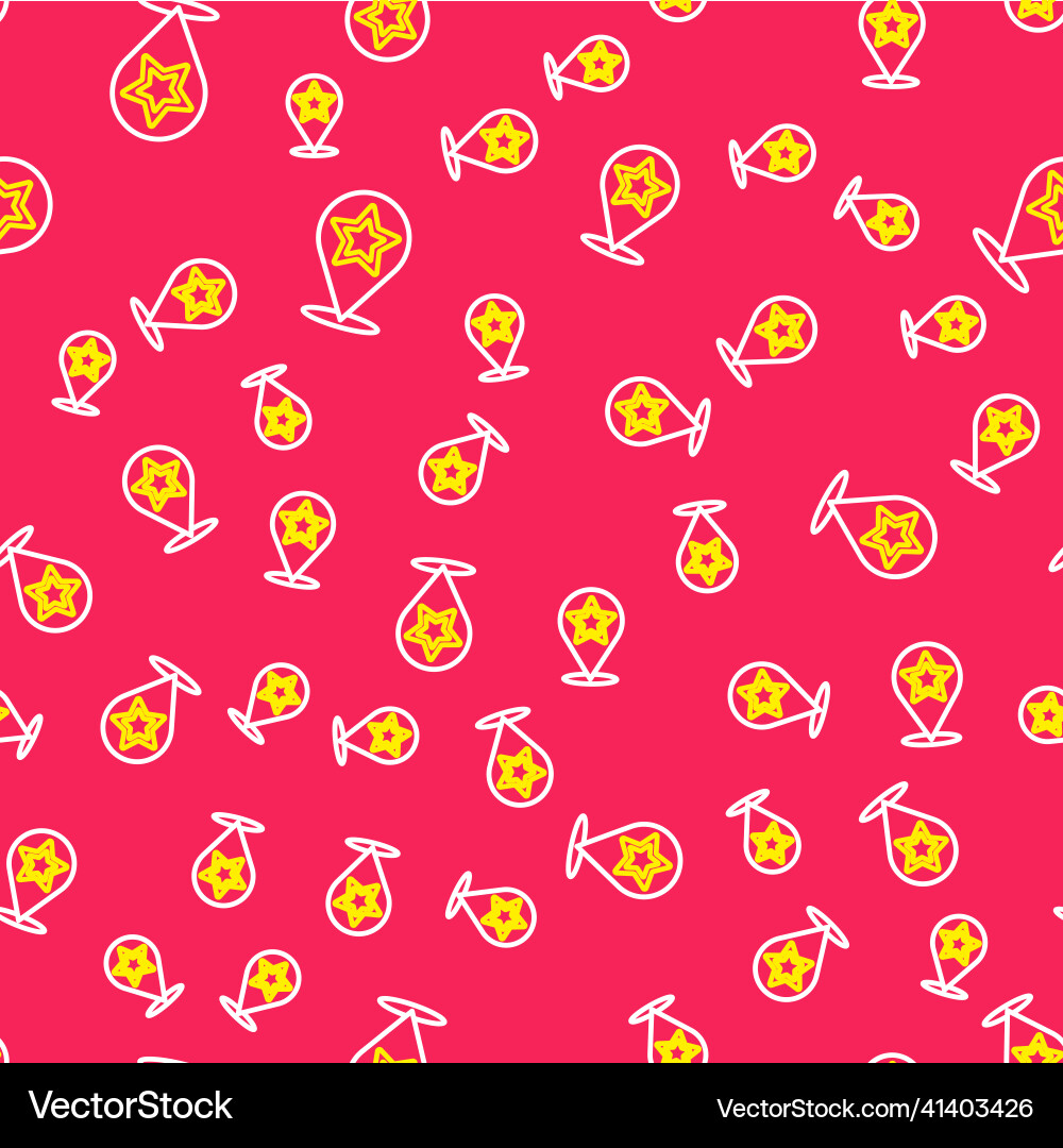 Line map pointer with star icon isolated seamless Vector Image