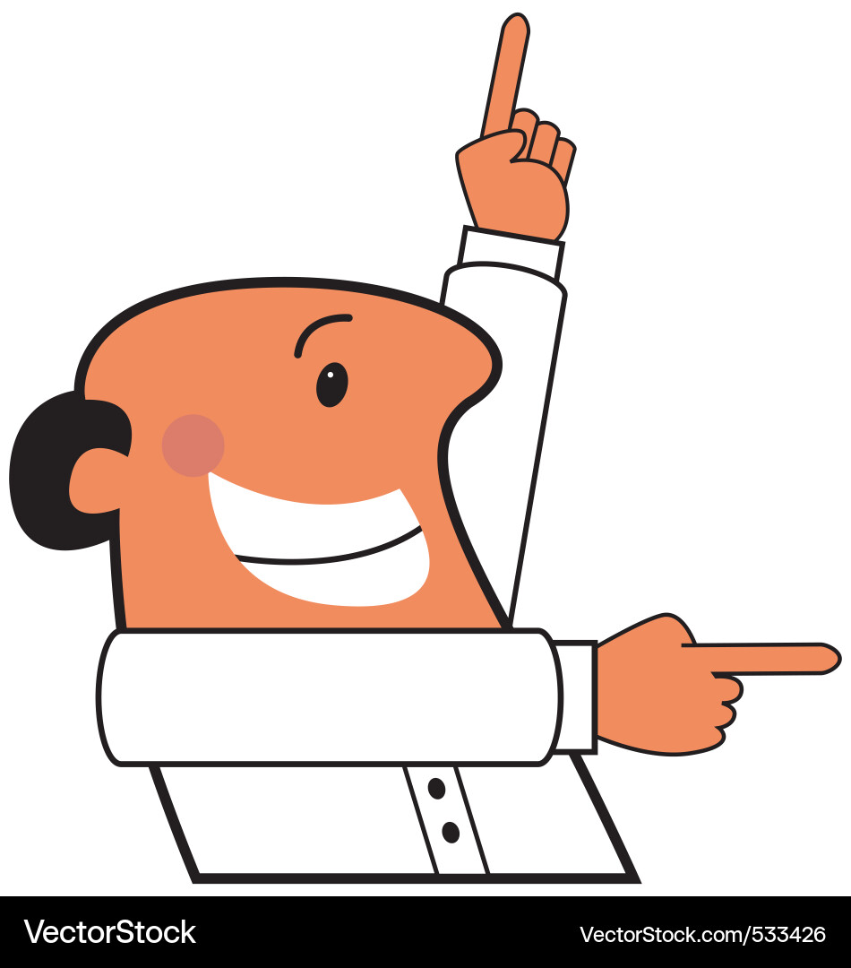 Man pointing 2 ways Vector Image