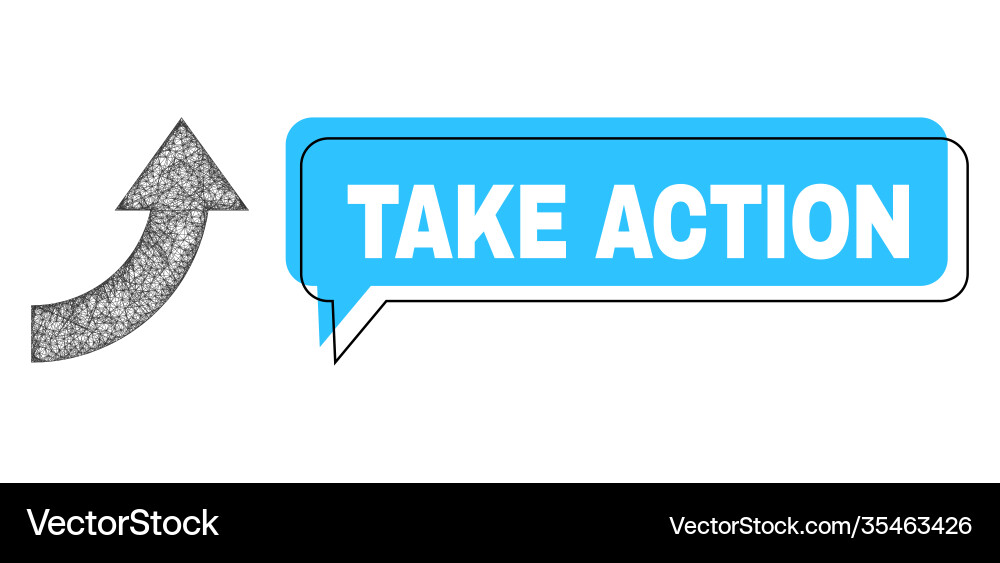 Misplaced take action speech balloon and net vector image