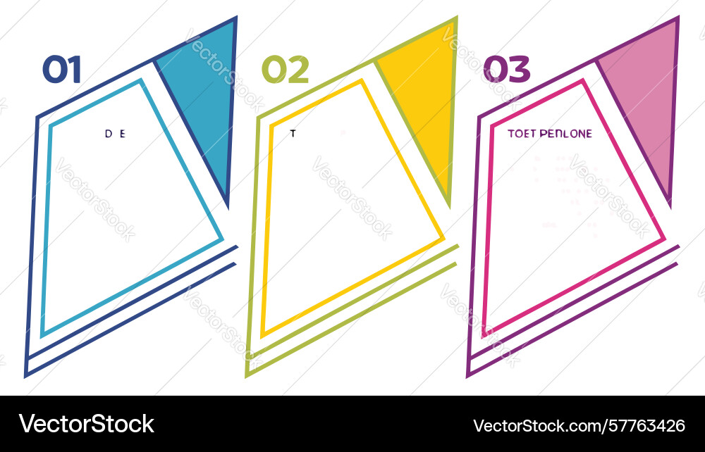 Numbered slanted info boxes design generative ai vector image