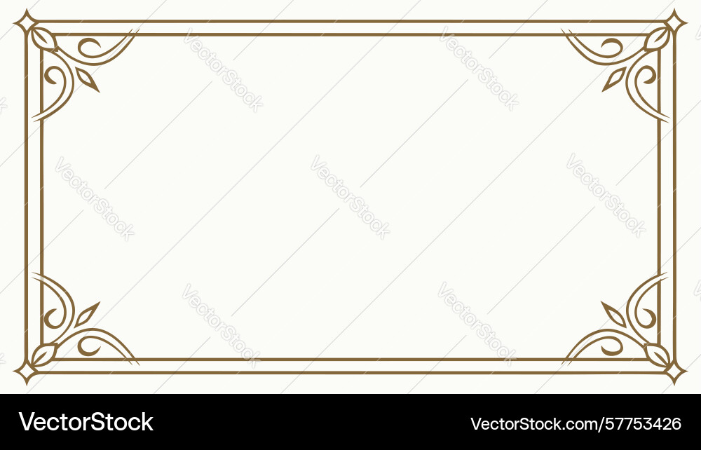 Ornate rectangular frame with intricate corner vector image