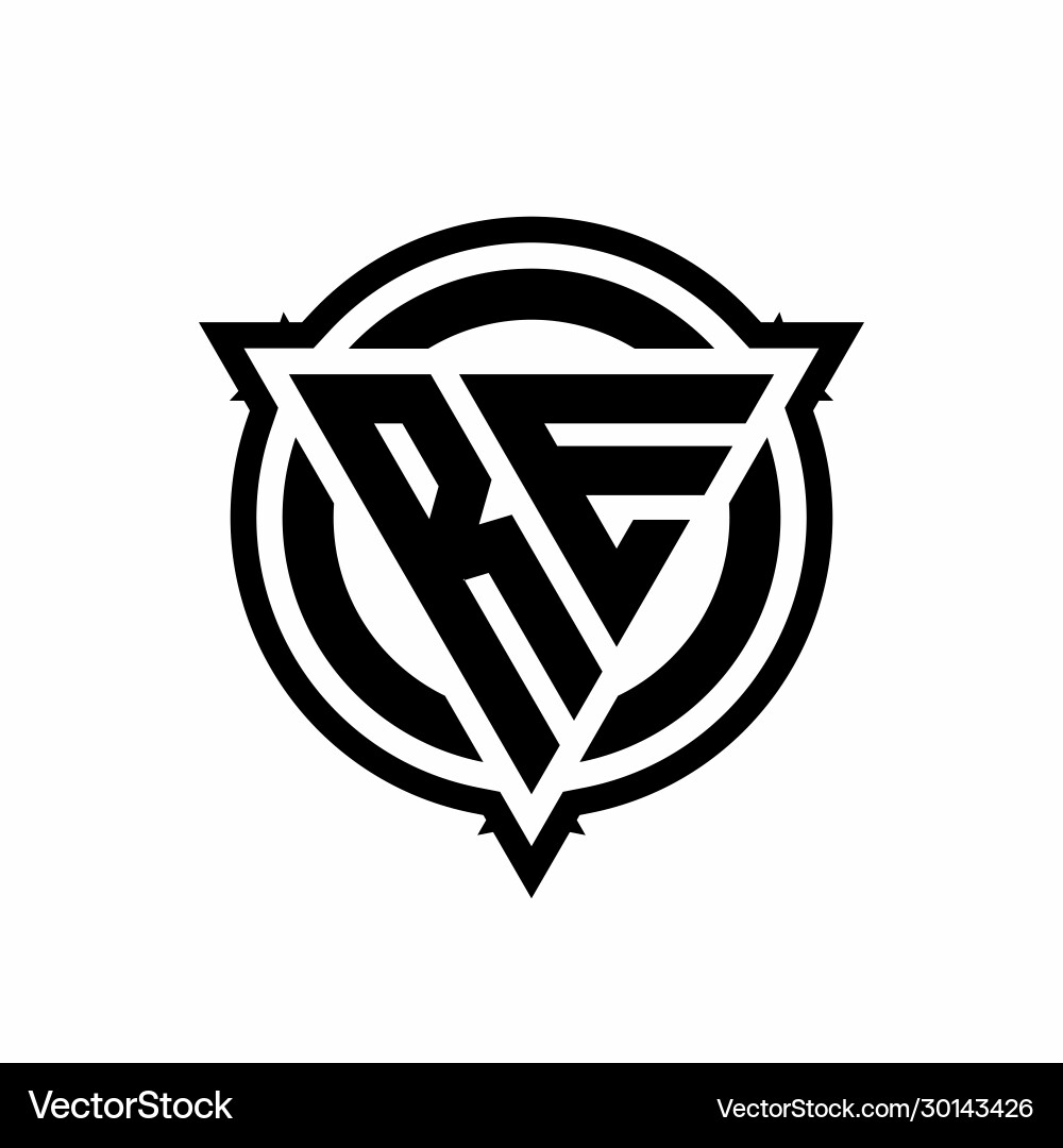 RE Initial Logo - Triangle Circle Monogram vector image