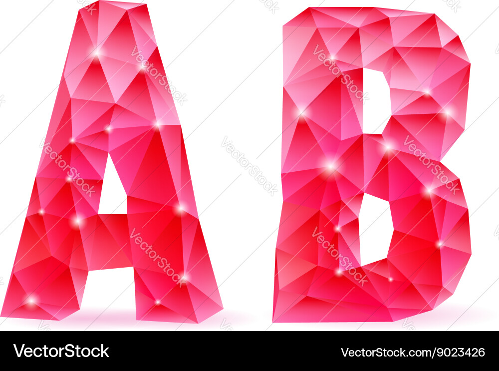 Ruby Crystal Font Vector Image