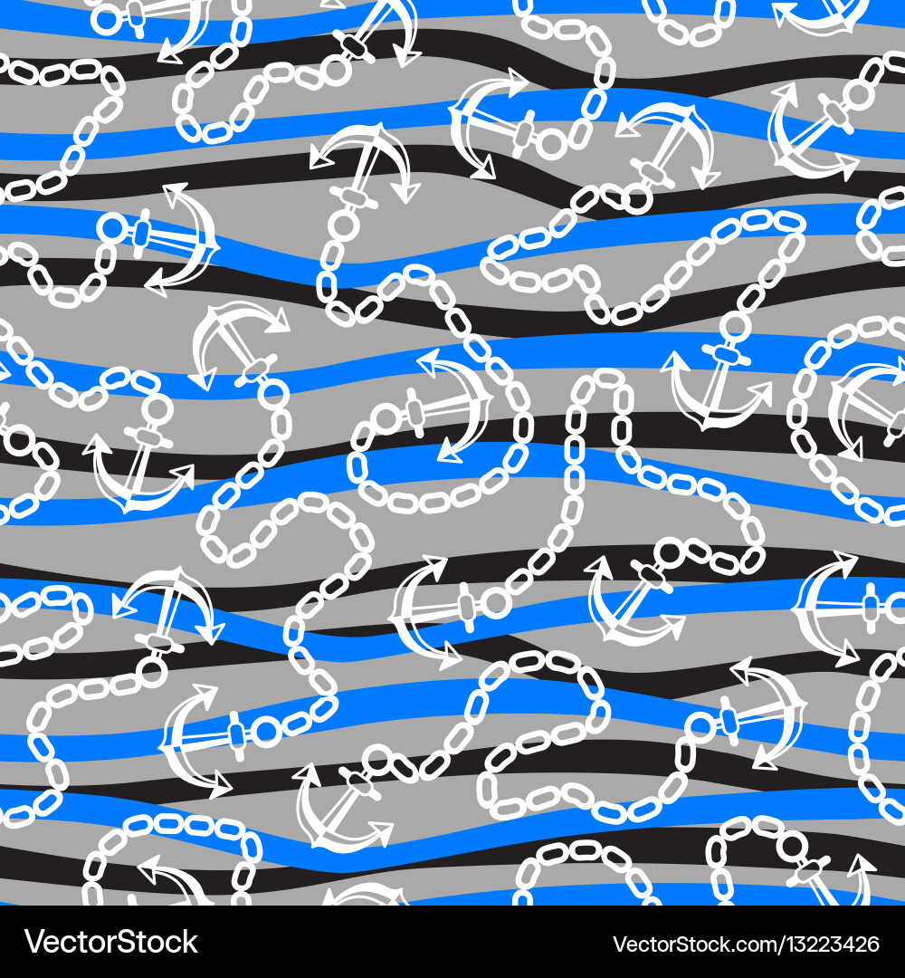 Seamless pattern with anchors ongoing backgrounds vector image