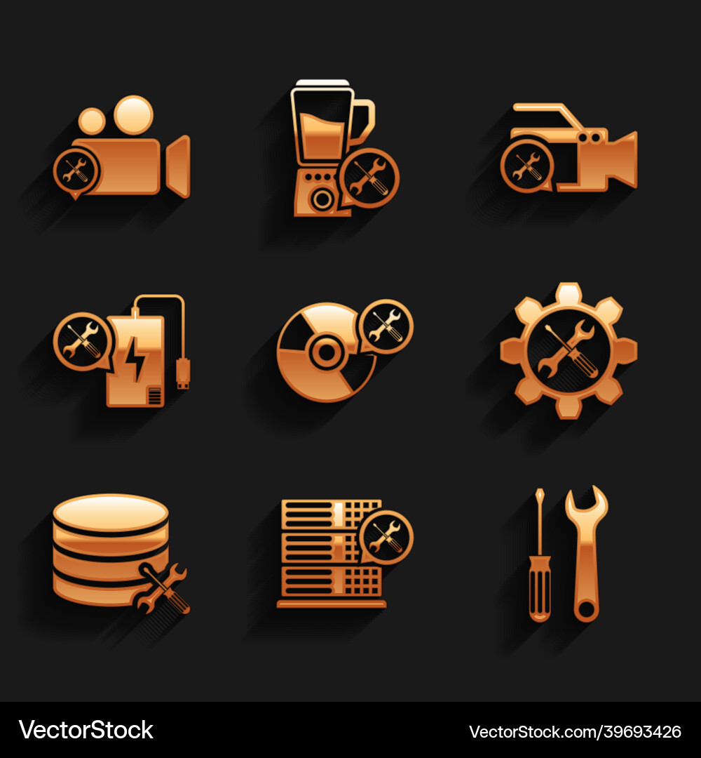 Set cd or dvd disk service database server Set cd or dvd disk service database server vector image