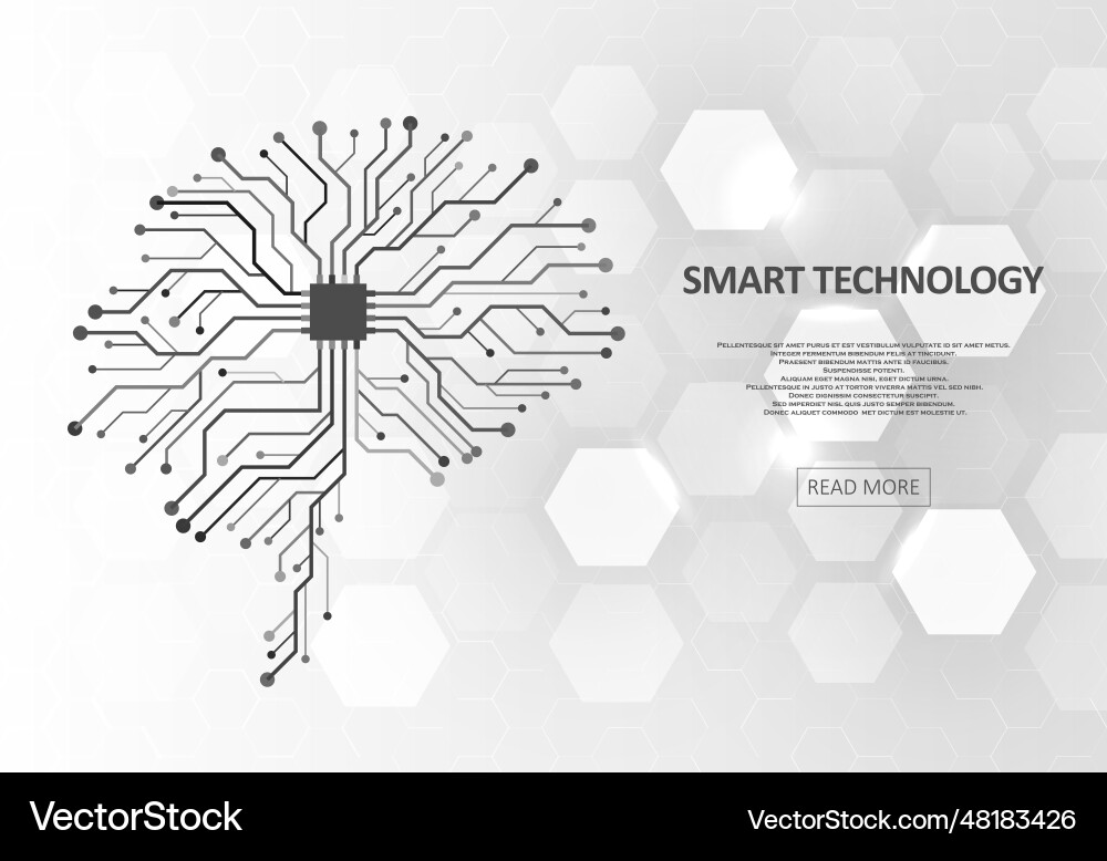 Technological brain and machine learning concept Technological brain and machine learning concept vector image