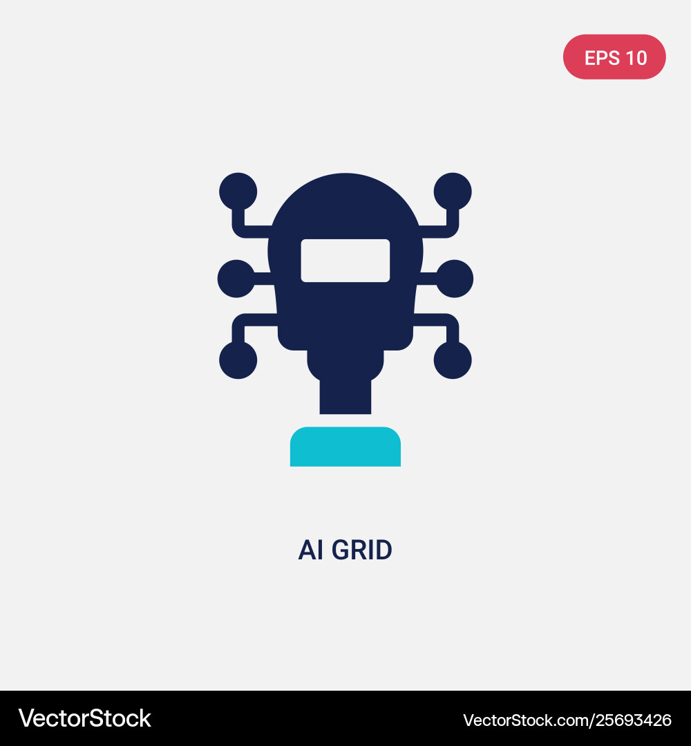 Two color ai grid icon from artificial Two color ai grid icon from artificial vector image