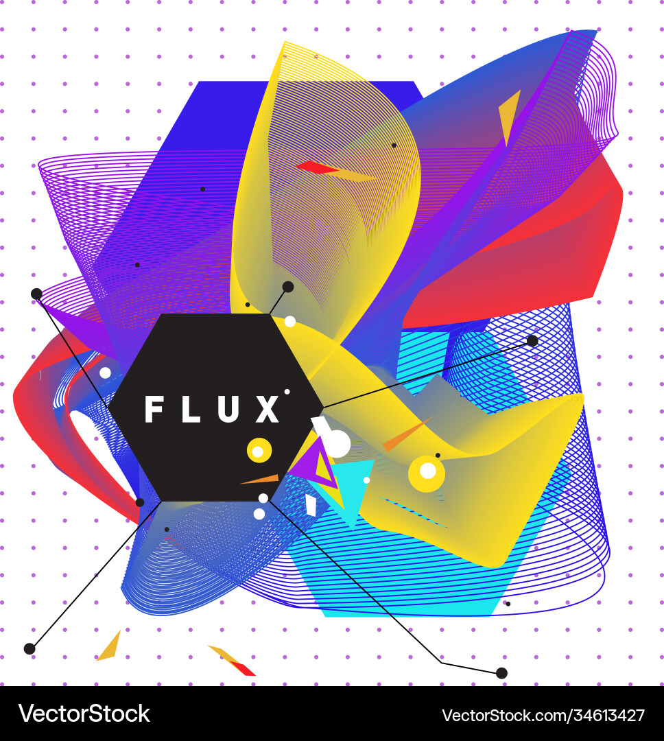 3d colorful wave background dynamic flux effect Vector Image