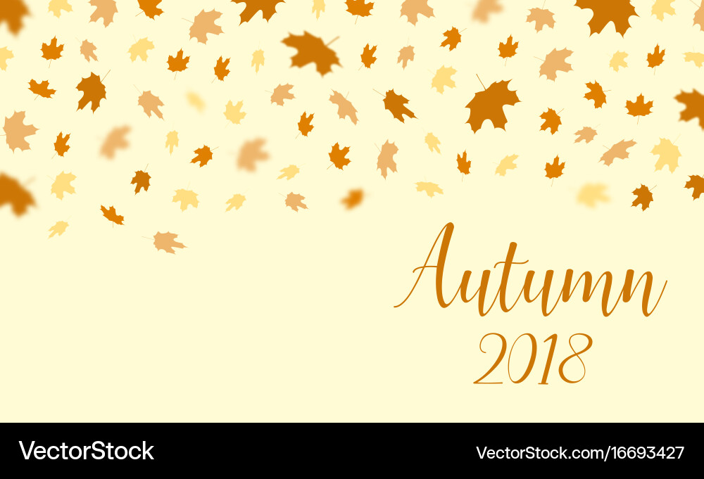 Autumn falling leaves pattern with text Vector Image