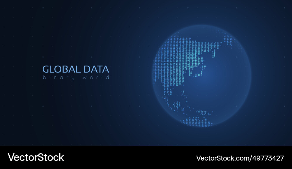Binary planet earth big data global analytics Binary planet earth big data global analytics vector image