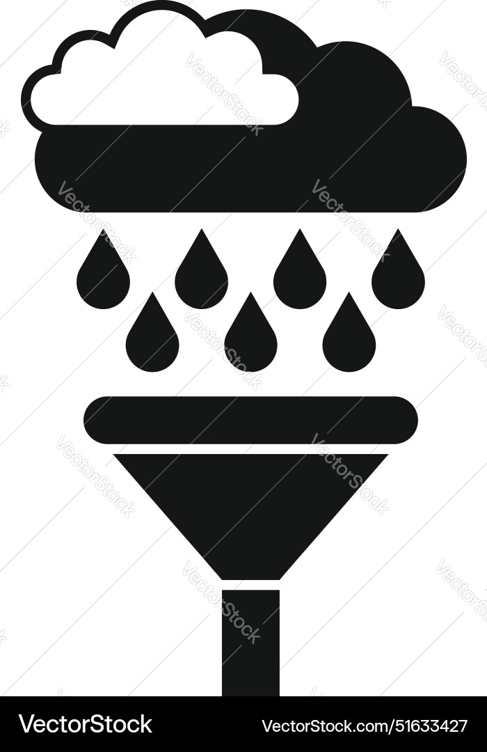Cloud computing data filtering funnel raining big Cloud computing data filtering funnel raining big vector image