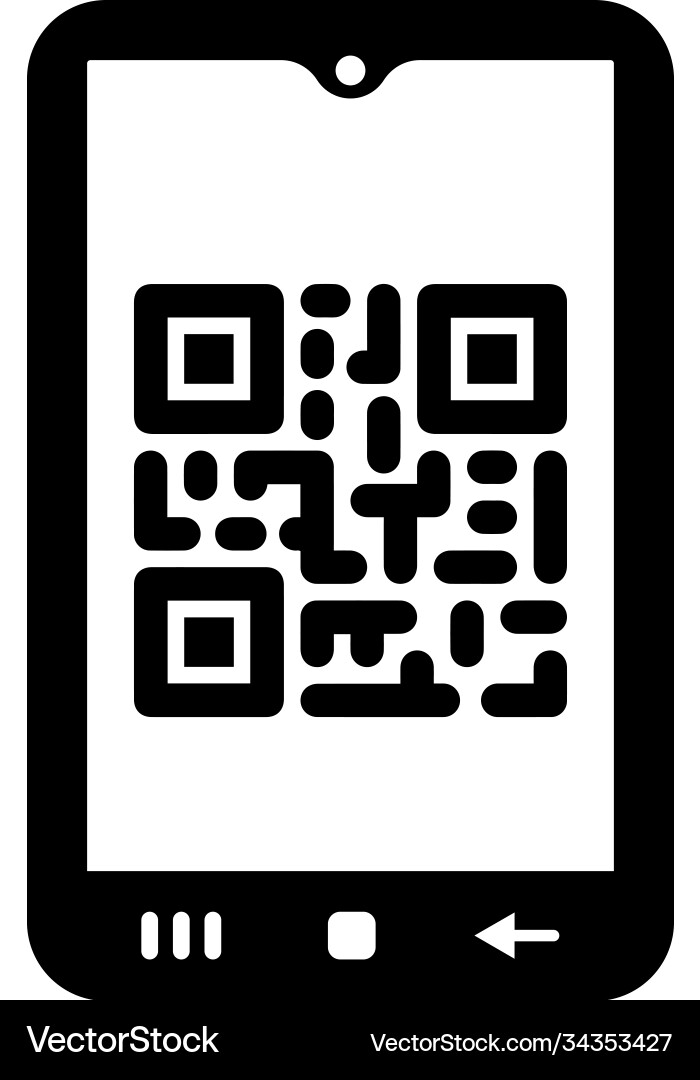 Code qr scan icon black version vector image