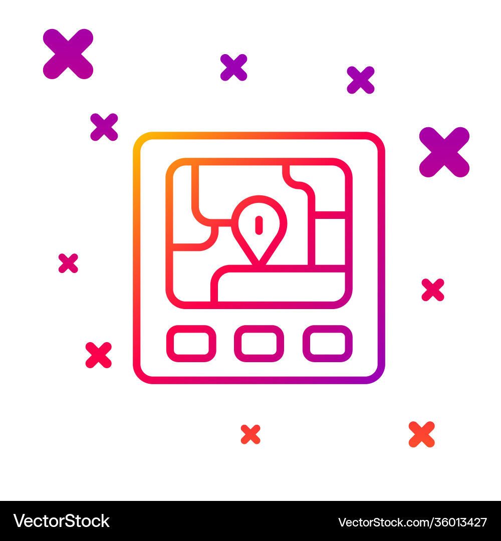 Color line gps device with map icon isolated Color line gps device with map icon isolated vector image