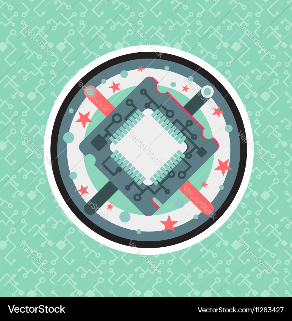 Computer processor chip Vector Image