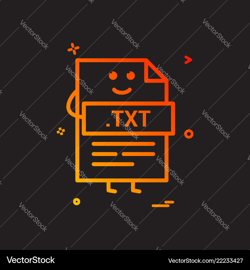 Computer txt file format type icon design Computer txt file format type icon design vector image