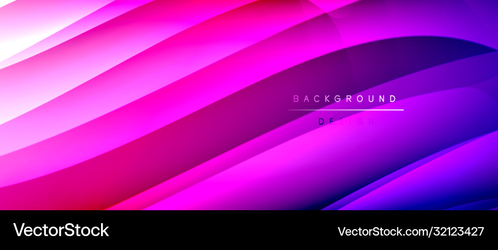 Fluid gradient waves with shadow lines and glowing Vector Image