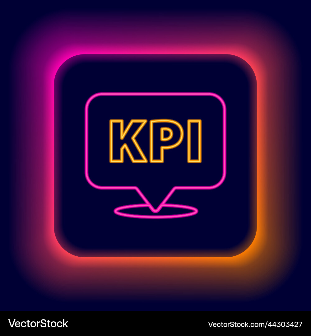 Glowing neon line kpi - key performance indicator Vector Image