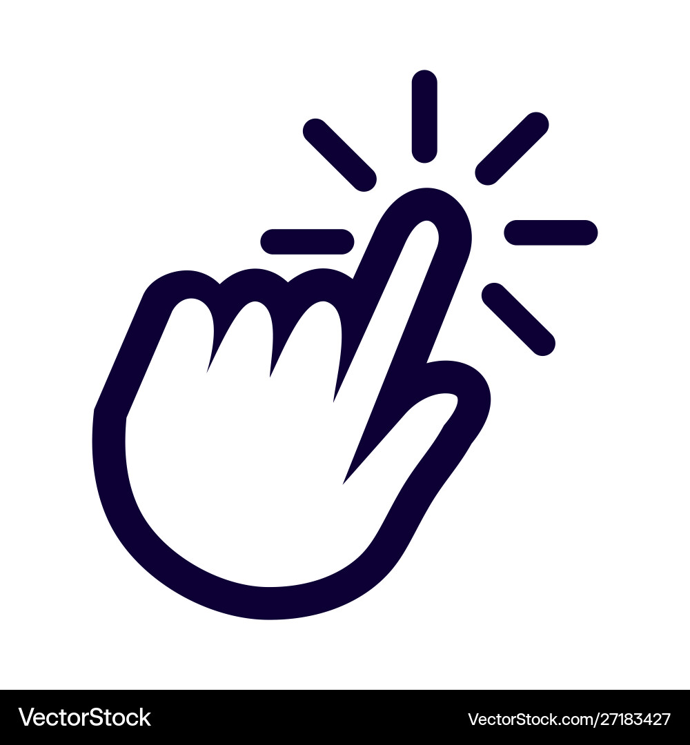 Hand cursor click web graphic icon for websites Hand cursor click web graphic icon for websites vector image