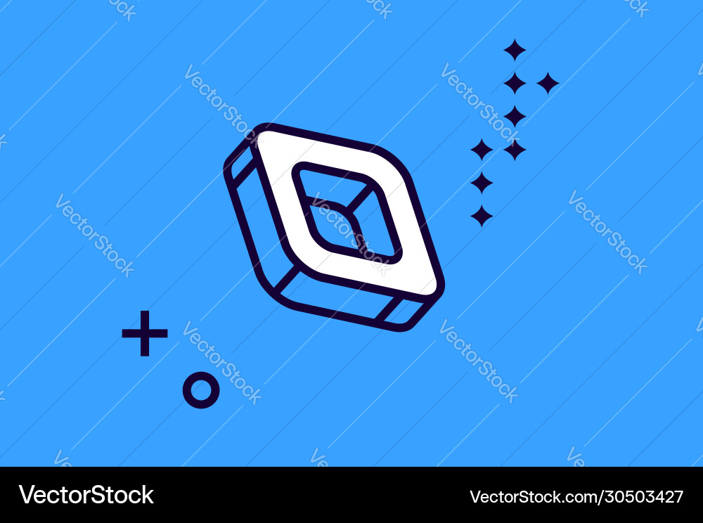 Isometric icon square shape with rounded corners Vector Image