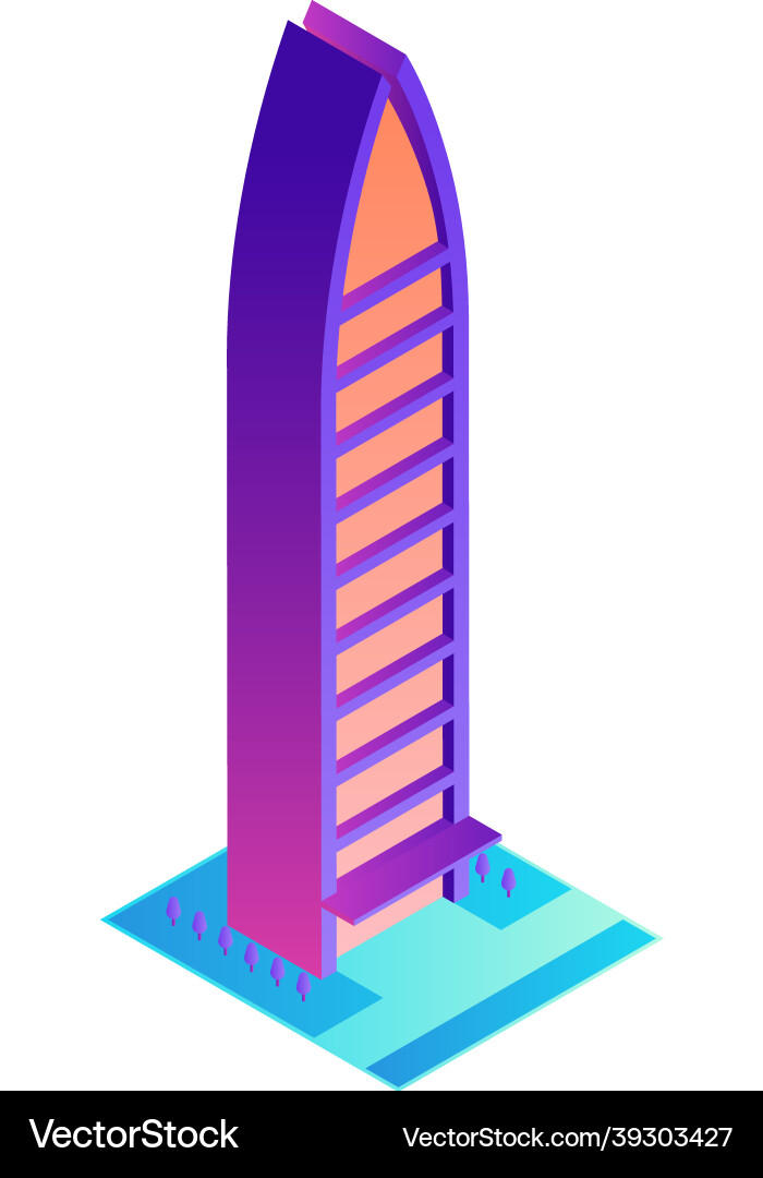 Isometric skyscraper Royalty Free Vector Image