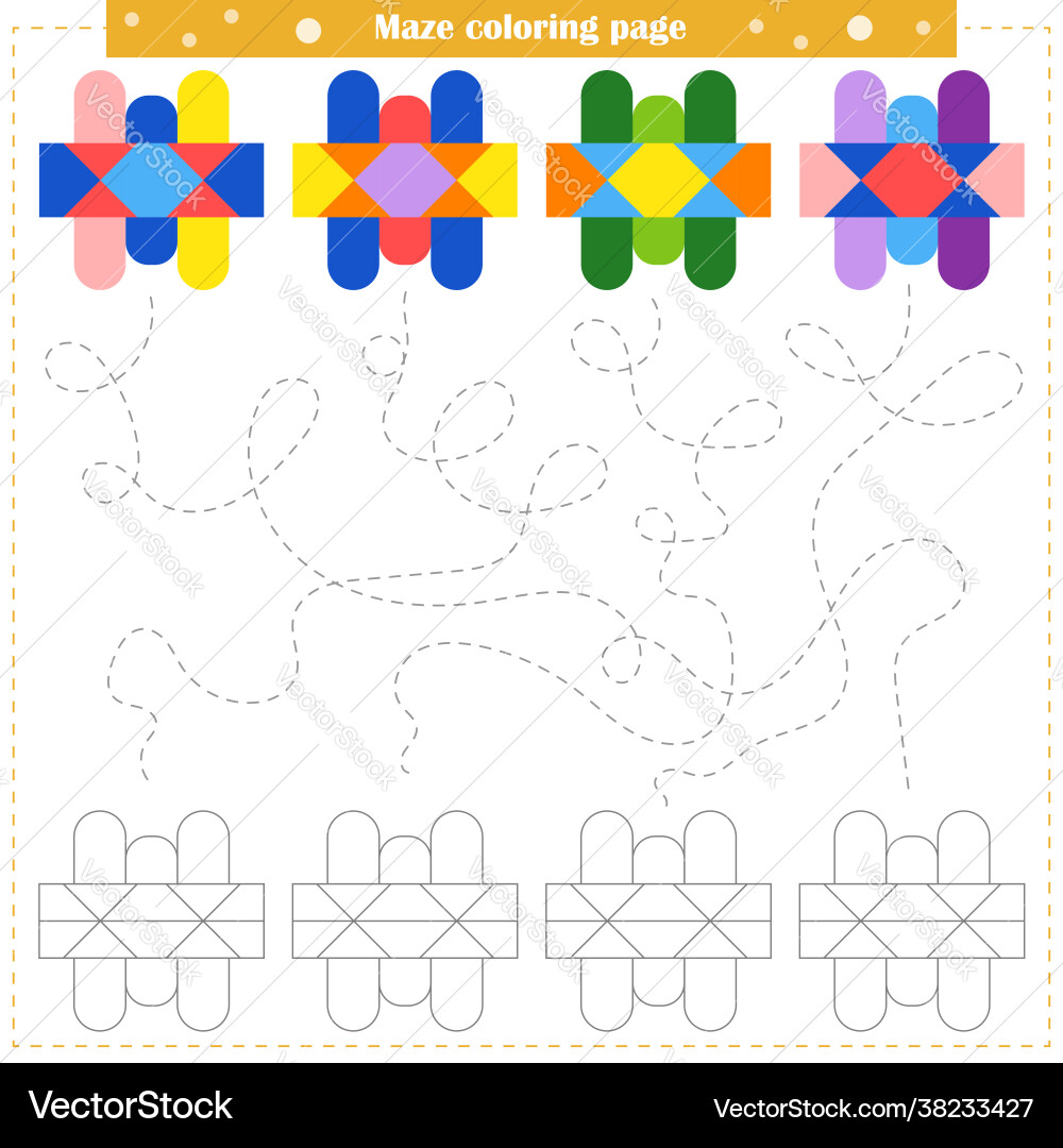 Logic game for children go through maze Logic game for children go through maze vector image