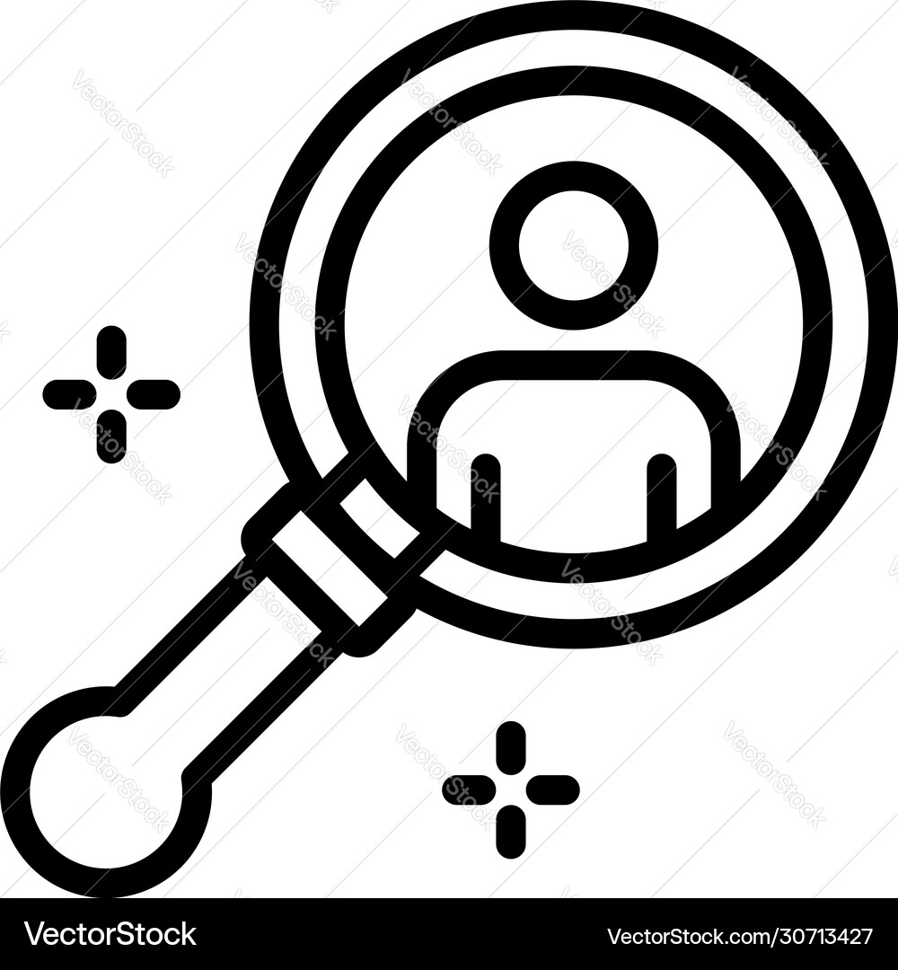 Man in a magnifier icon outline style Man in a magnifier icon outline style vector image